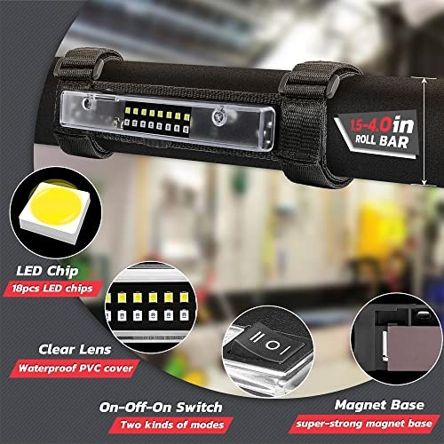 UTV Dome Light, Universal Roll Bar Mount Interior LED Light for UTV Red