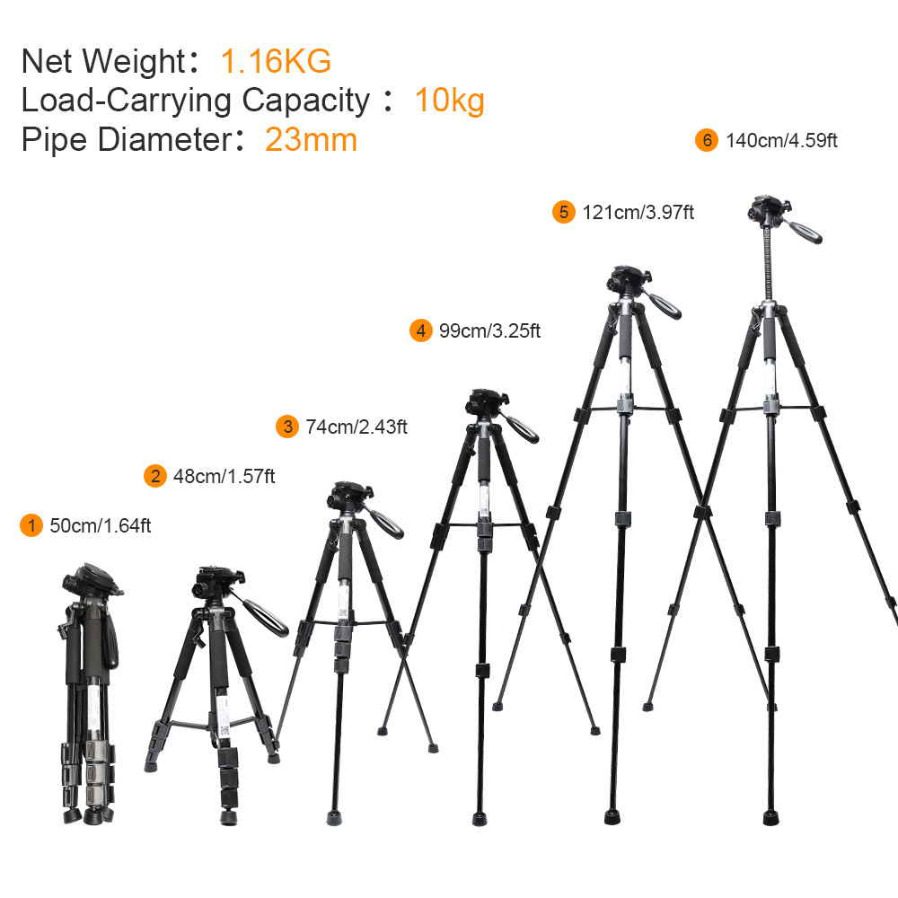 Huepar Multi function Travel Camera Tripod 143cm Adjustable Laser Level Tripod