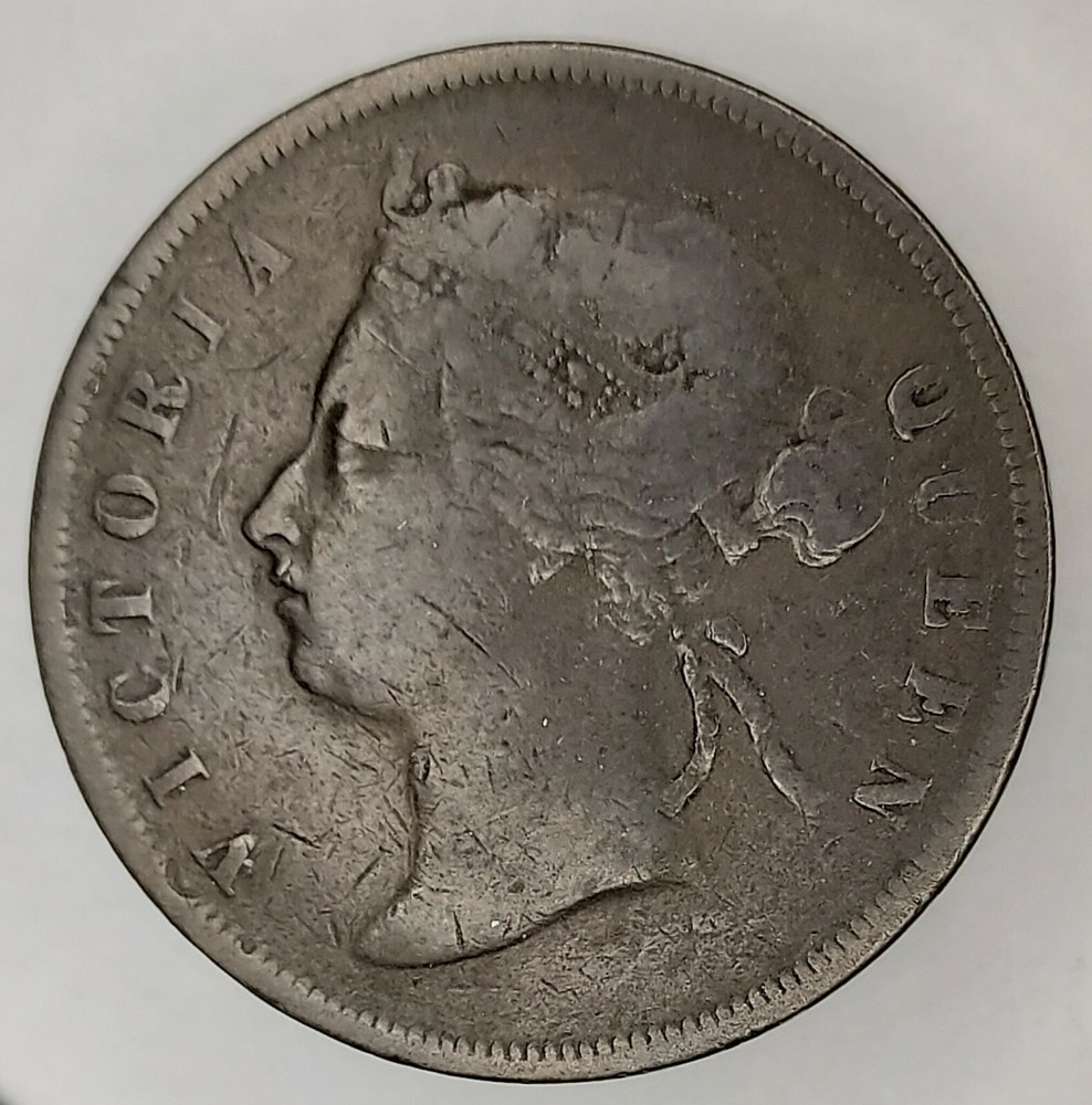 Straits Settlement Cent 1877 KM-9   VG
