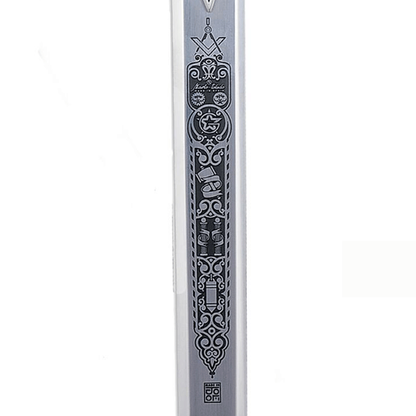Marto - Masonic Sword, Deep Etching, Silver, 116 cm/46 inches