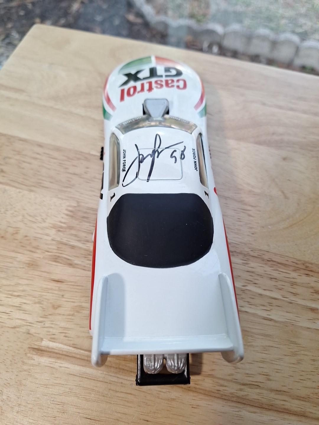 John Force Signed 1997 1/24 Diecast NHRA Winners Circle Funny Car No Fear