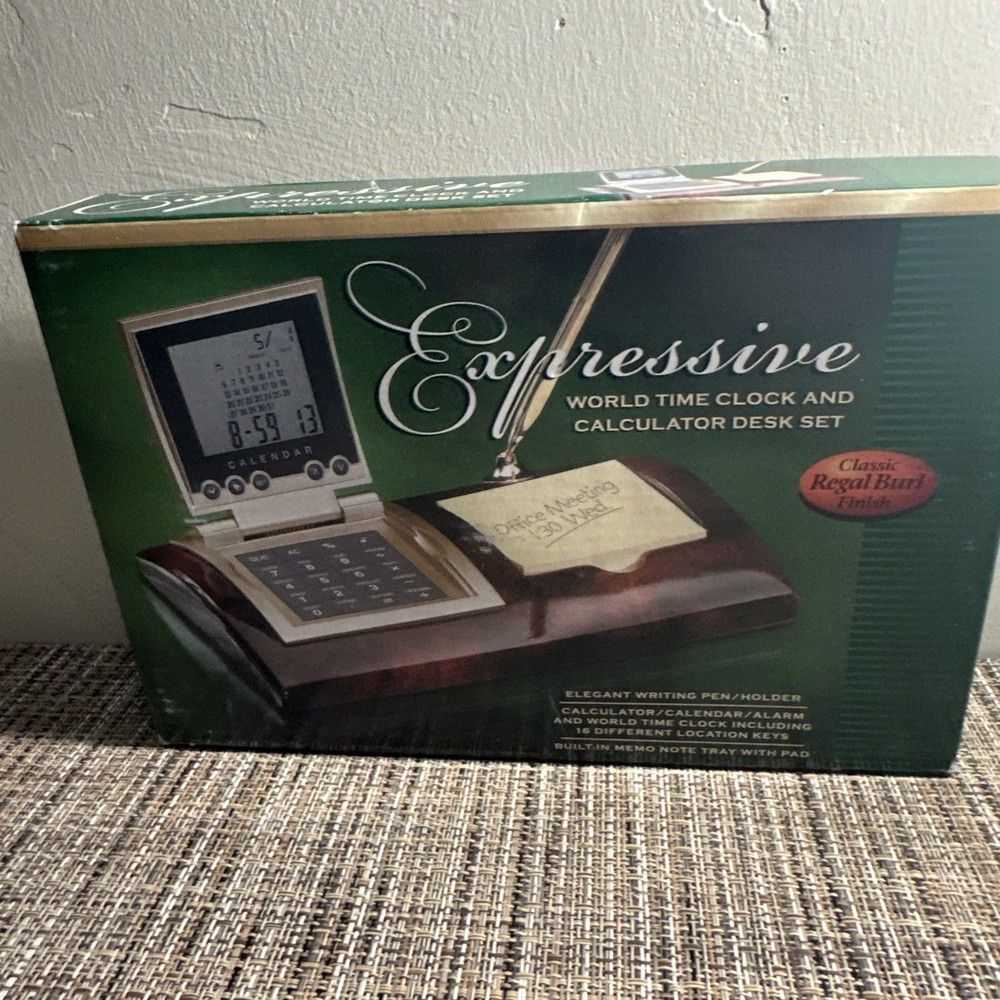 Expressive World Time Clock Calculator Desk Set