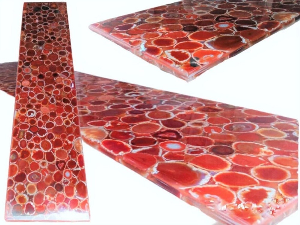 Agate Table Top / Red Coffee Table Top /Customized Table Top / Agate Sofa Table