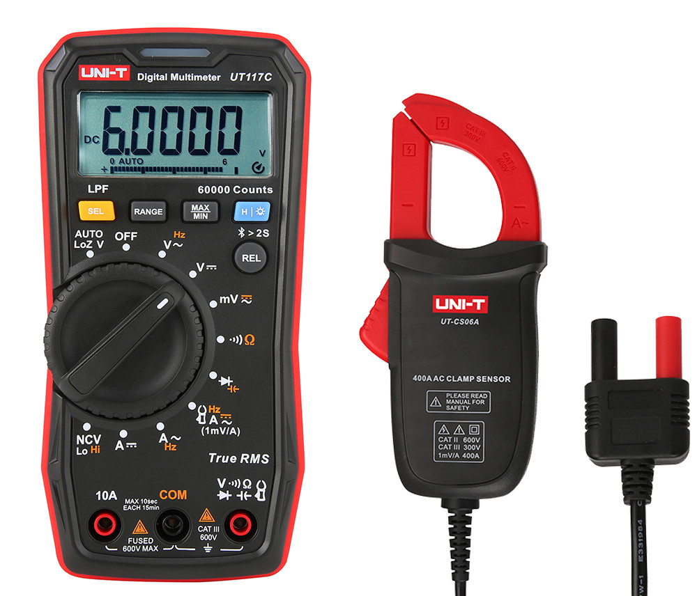 UNI-T UT117C Bluetooth Digital Multimeter True RMS UTCS06A 400A Current Clamp