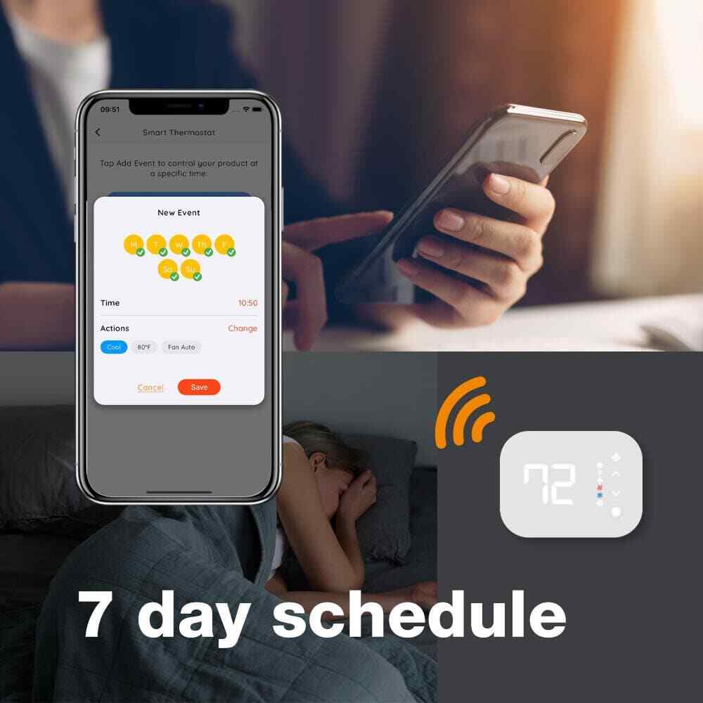 CE Smart Programmable Thermostat Wi-Fi/Bluetooth Enabled Powered by Hubspace