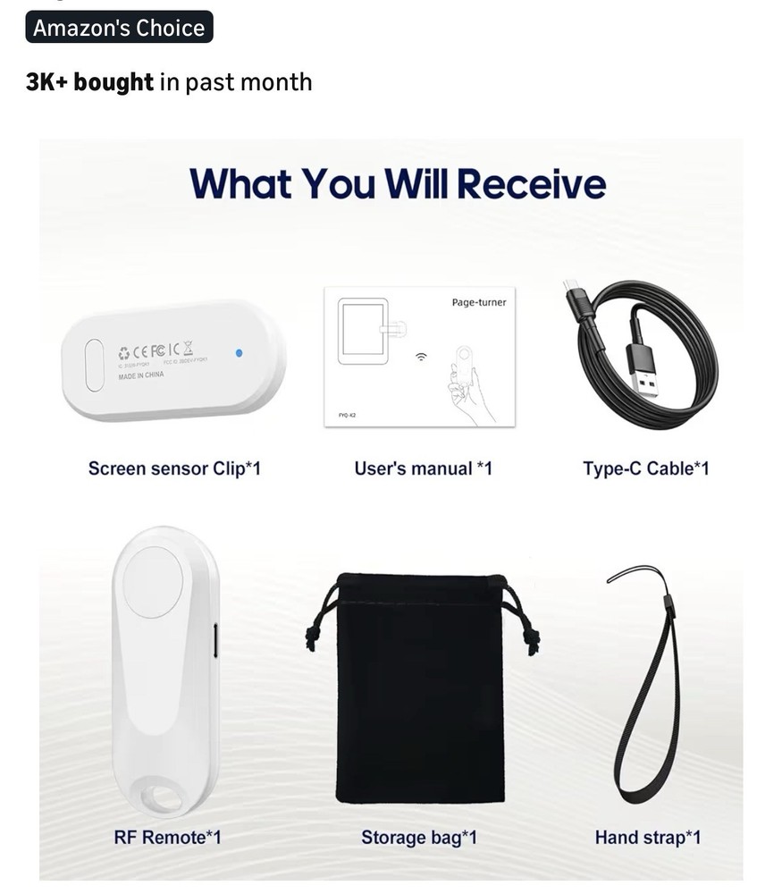 DATAFY Kindle Or iPad Page Turner Remote Control White