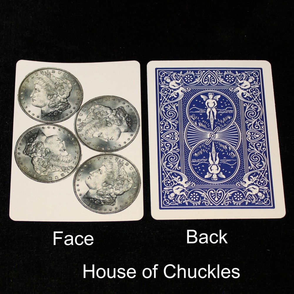 Morgan Dollars, Bicycle Printed Gaff Card, Blue