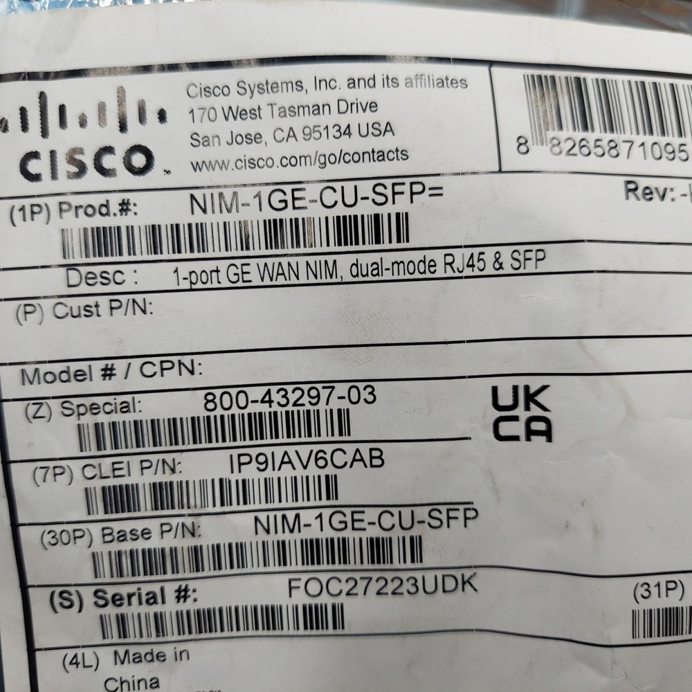 CISCO NIM-1GE-CU-SFP Module