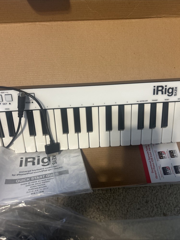iRig Keys 37-Key USB MIDI Keyboard Controller for iPhone iPad Mac PC w/ Box &...