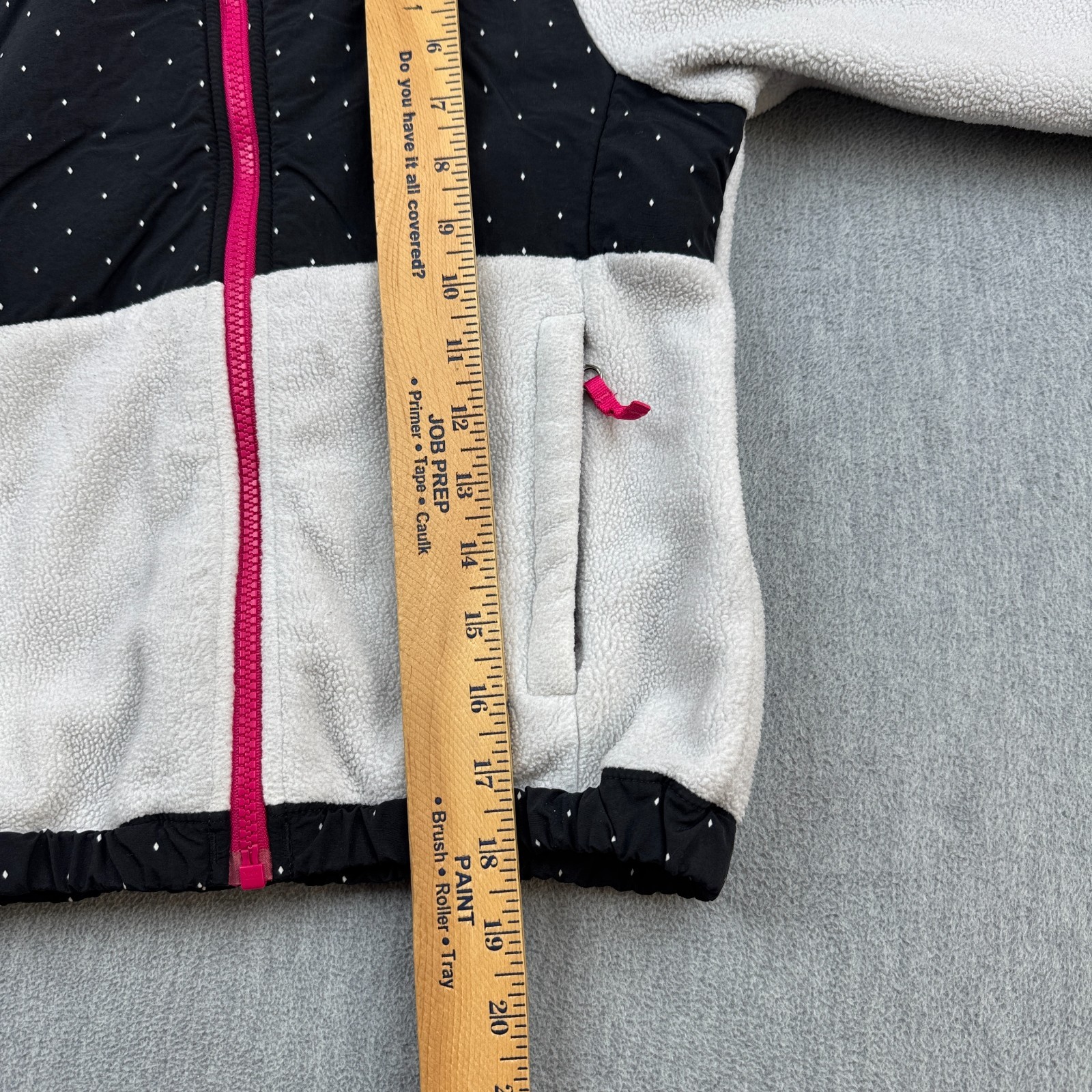 The North Face Jacket Teen Girls XS 6 Black White Denali Hooded Diamond Fleece