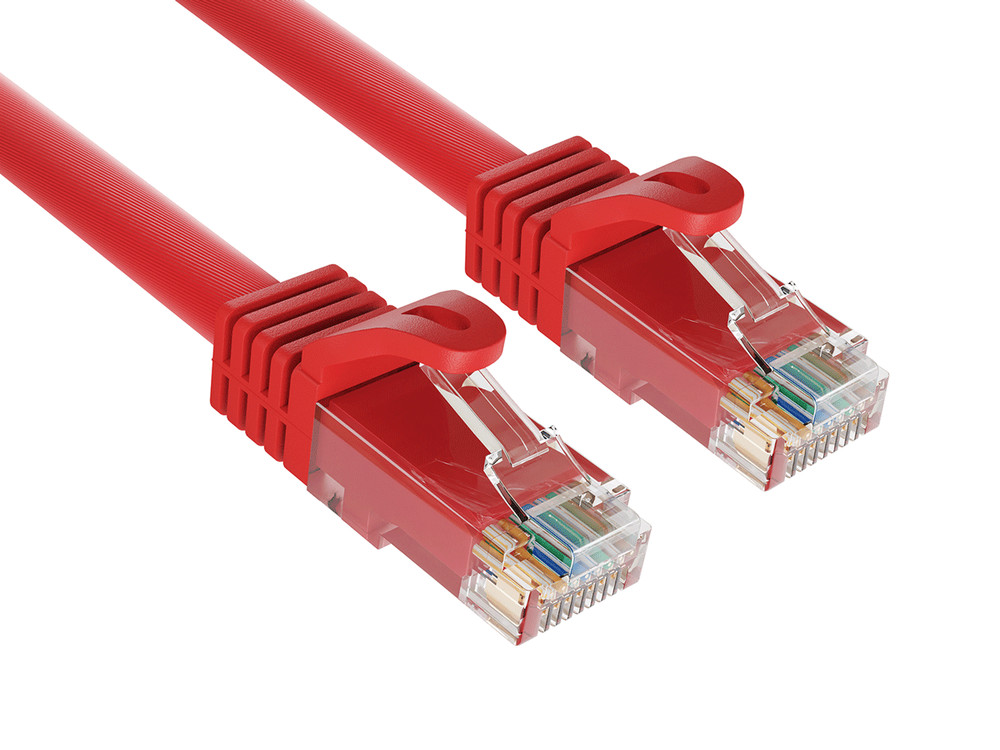 14ft Cat6a UTP 10G Ethernet Network Patch Cable Snagless 24AWG Bare Copper, Red