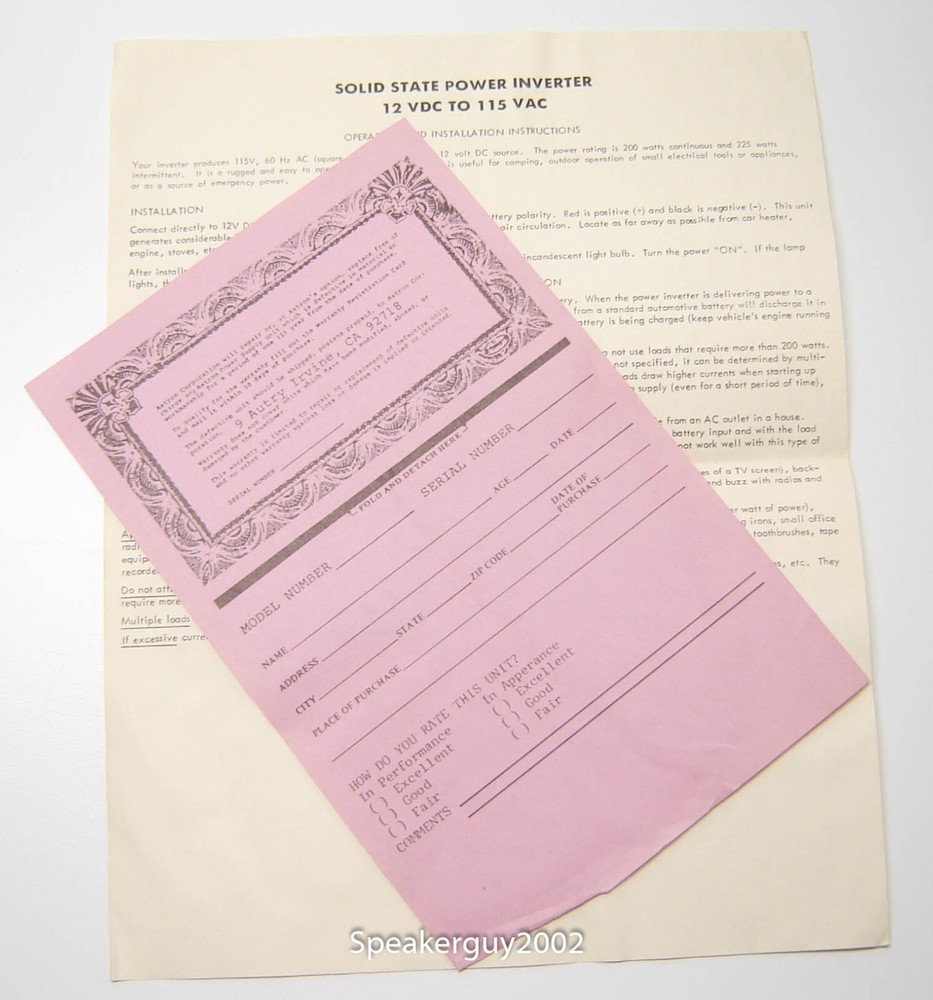 Astron 12-115 / Solid State Power Inverter