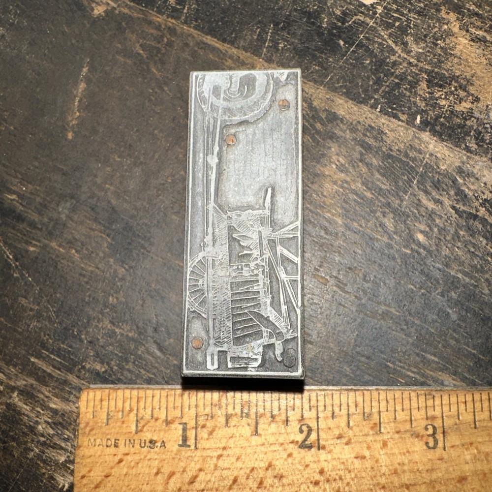 Print Block ( Tractor Pulling Wagon ) Farm Implement #3 Nice Image.
