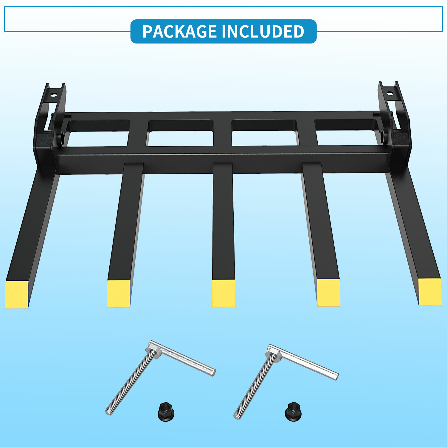 42" Clamp Debris Forks Tractor Skid Steer Loader Bucket Pallet Forks Heavy Steel