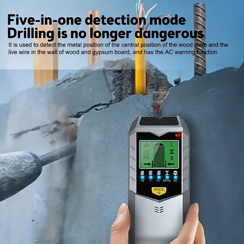Multifunctional Wall Detector - Detects Metal, Wood, Wires for Safe Drilling