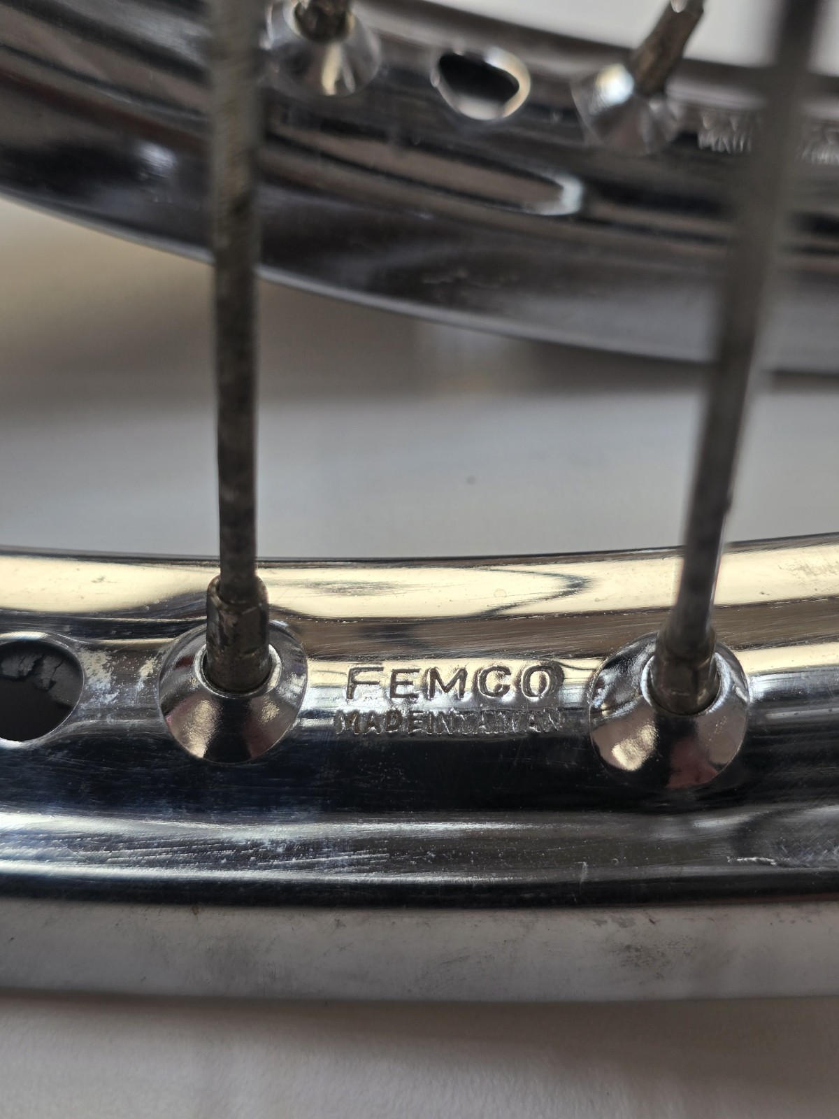 1974 Yamaha Moto Bike J60 Wheelset Femco 20" Wheels Long Axle ACS Bendix OS BMX