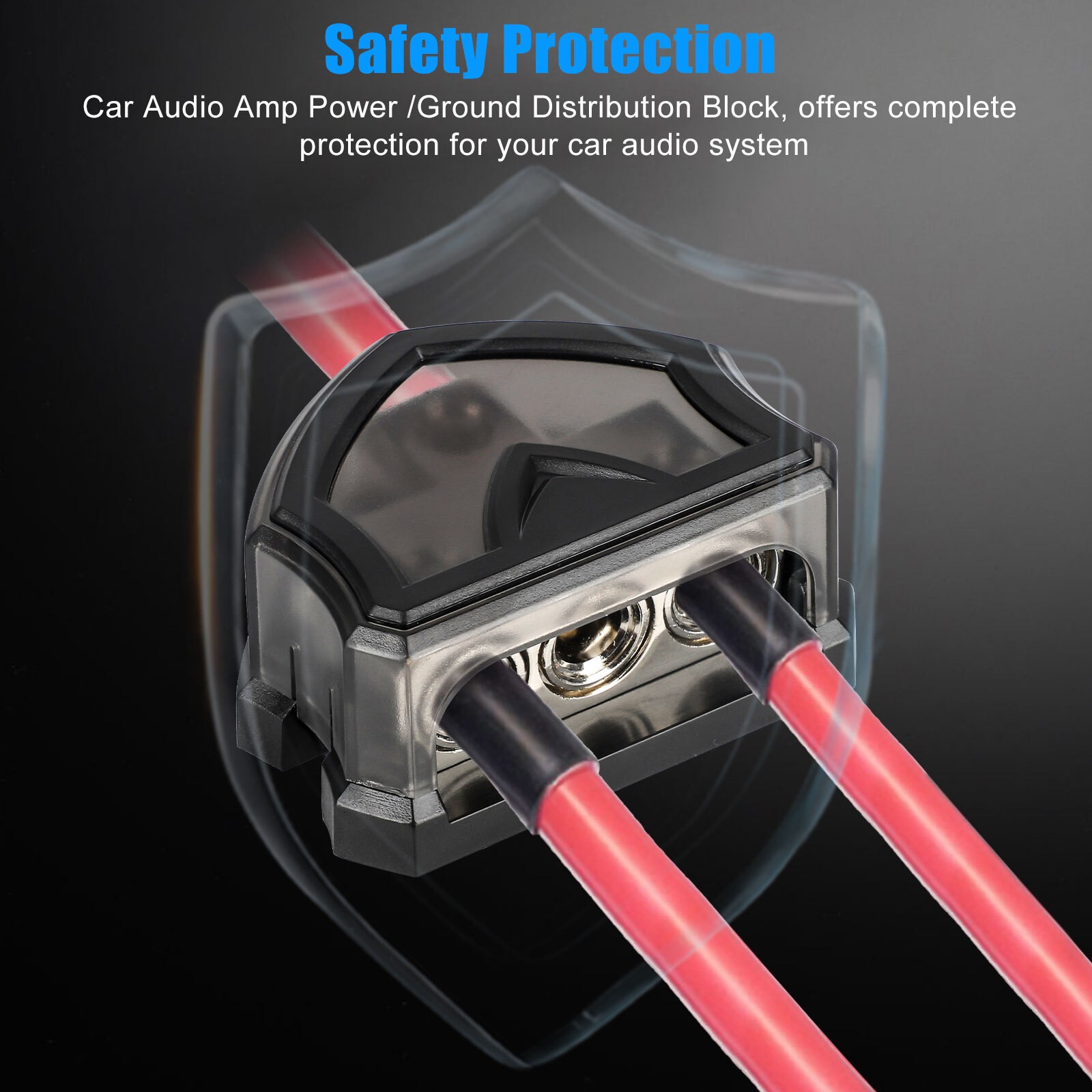 2pcs 3-Way Distribution Block 0 Gauge in Car Audio Amp Power Ground Distributor