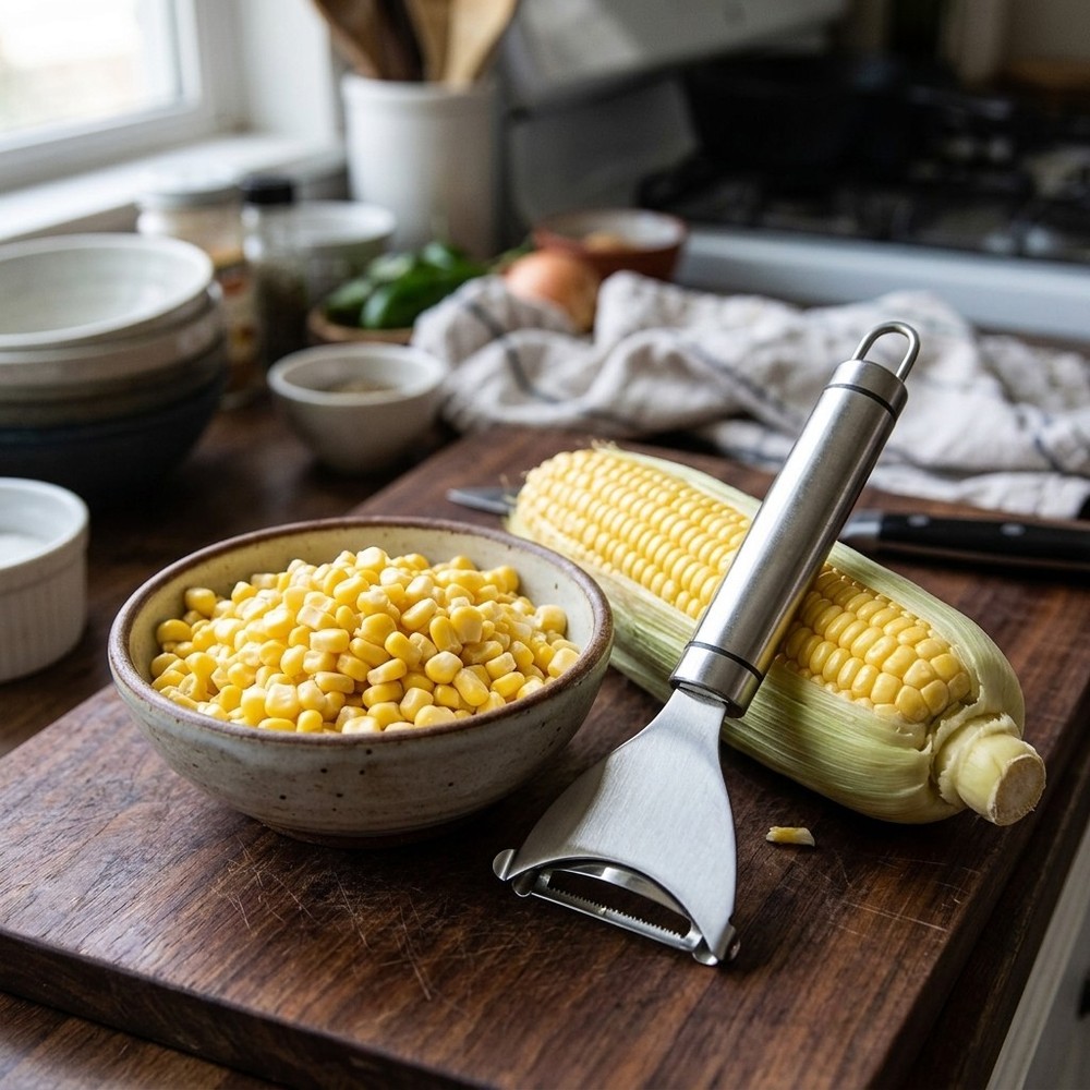 Stainless Steel Corn Peeler Tool Ergonomic Corn Stripper for Kernel Removing