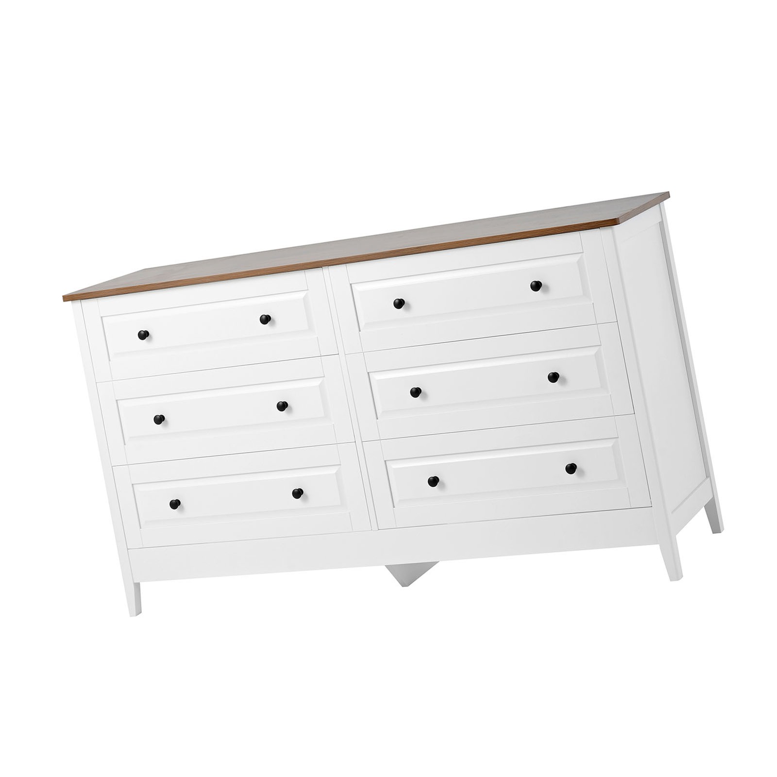6 Storage Drawer Bedroom Wood Organizer Storage Furniture White