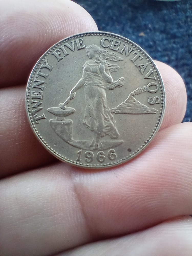 1966 Philippines 25 Centavos KM# 189.1