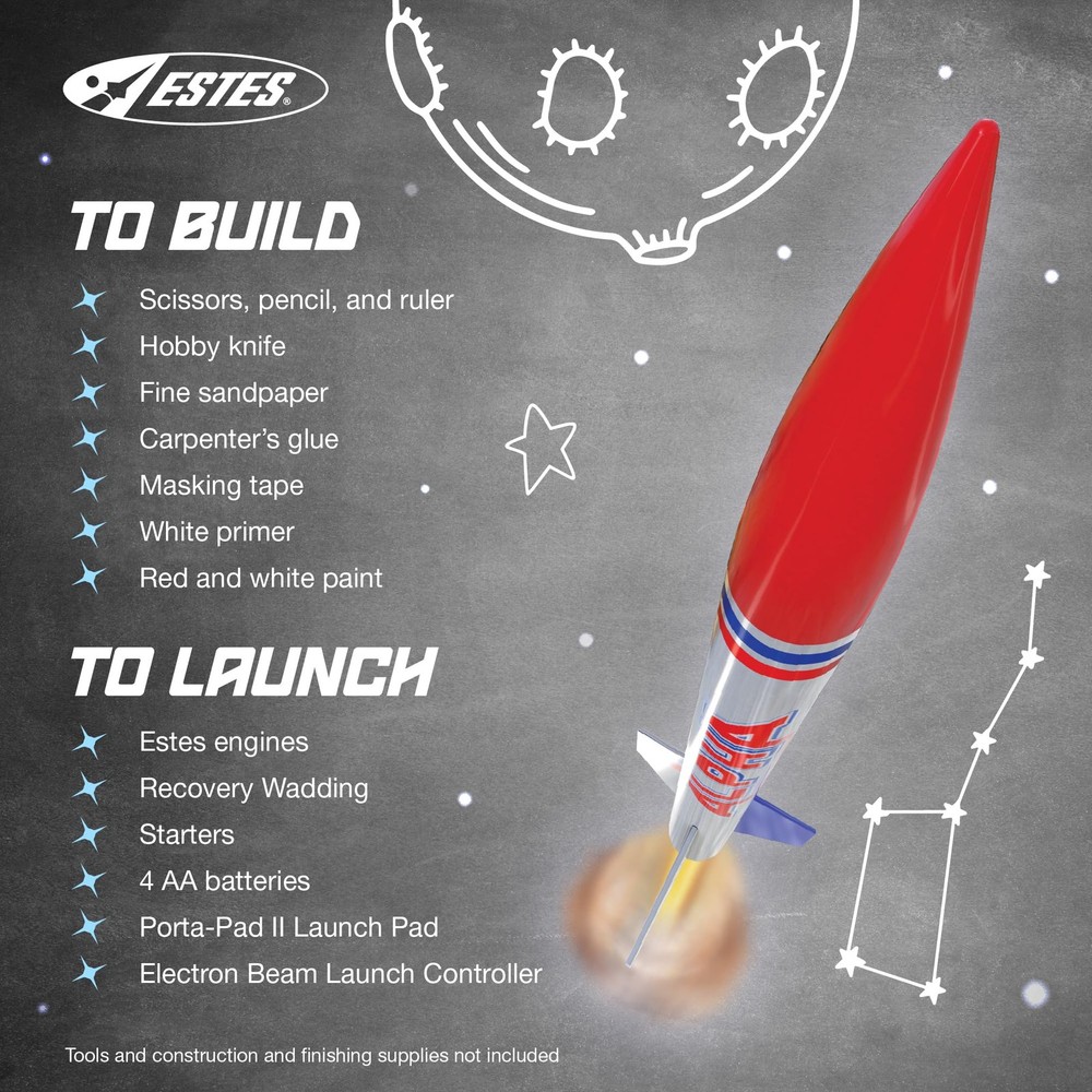 Estes 1225 Alpha Rocket-Building Kit, Intermediate Flying-Rocket-Model Kit