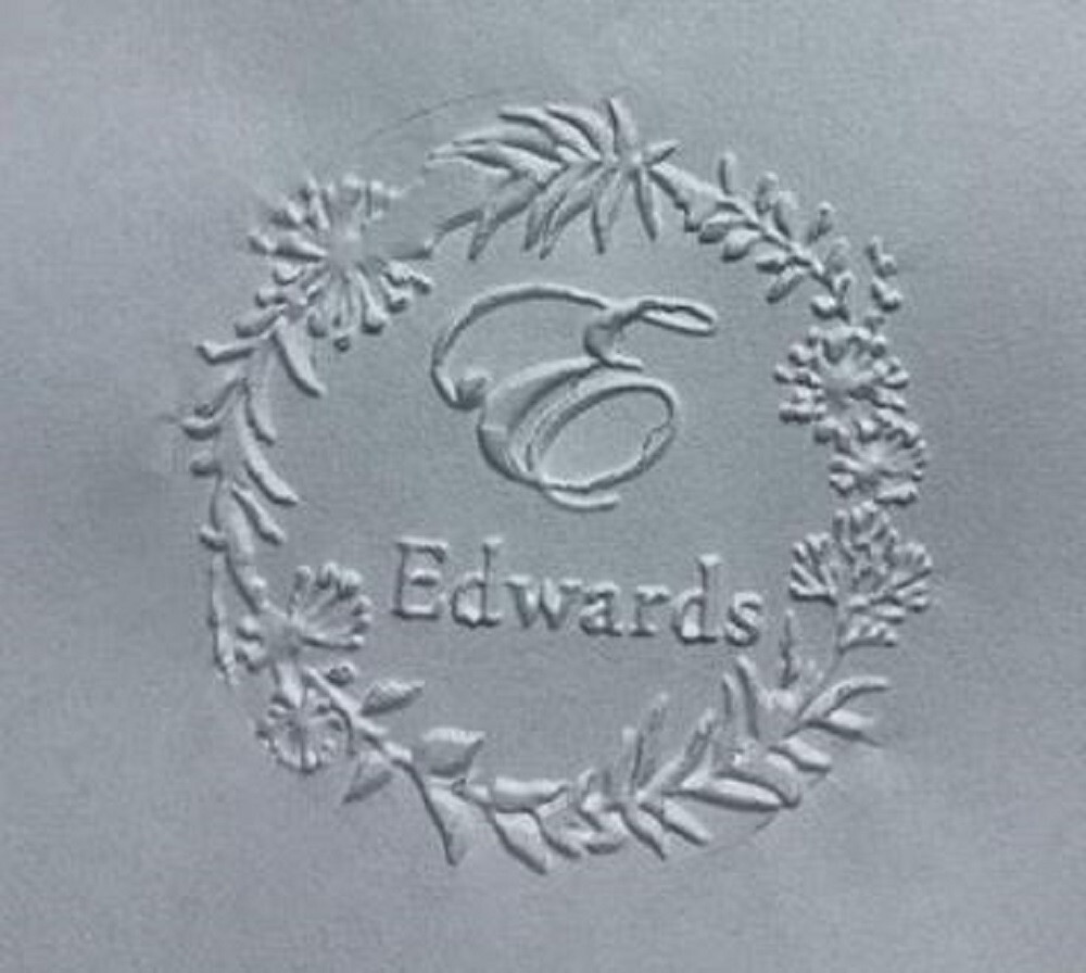 Shiny Embosser Monogram With Initials & Text- Shiny Hand-Held Embosser-Custom Em