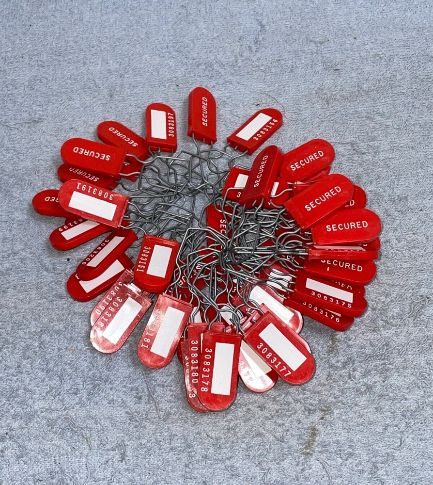 Lot 50 LOCK OUT TAGS Red Numbered MULTIPLES AVAILABLE Electric Meter Security