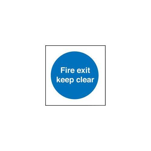 RT06325 Fire Exit Sign Keep Clear Vinyl Sticker 21606F