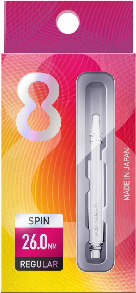 Target 8 Flight Spinning Shaft Intermediate Clear (26mm)