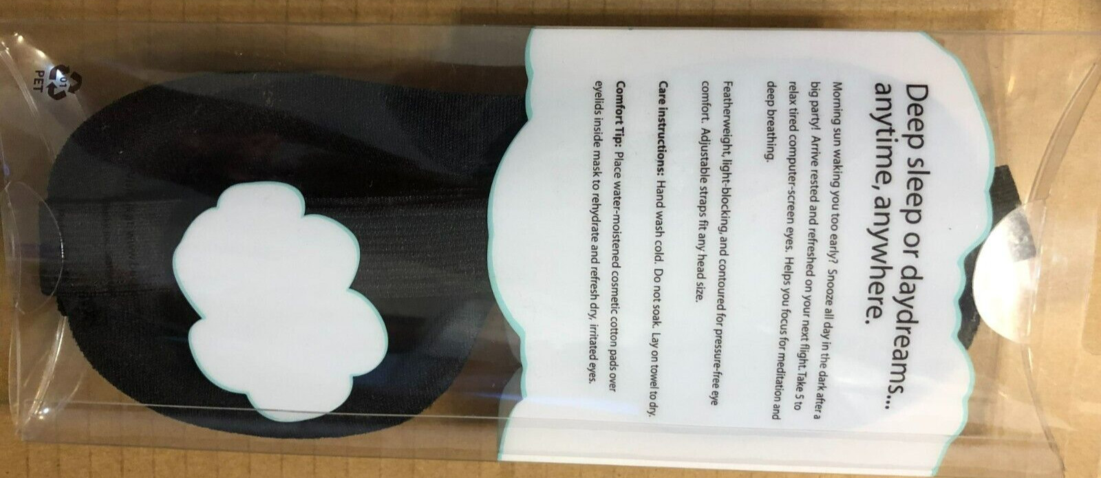 Bucky Ultralight Travel & Sleep Chevron Eye Mask, Red, One Size