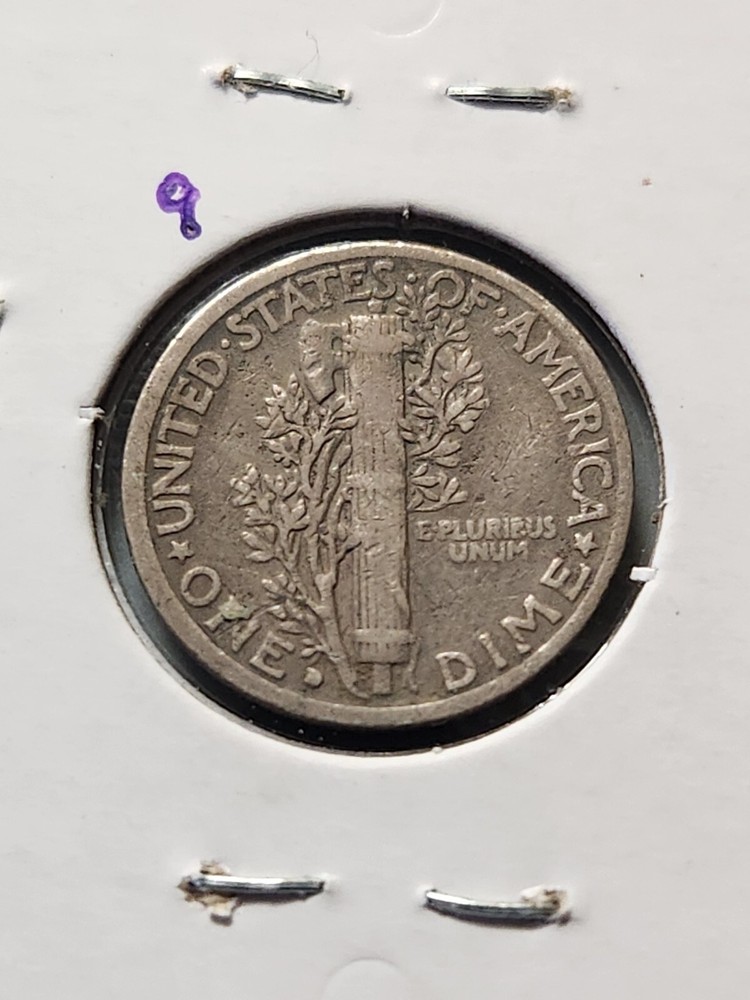 1931-D Silver Mercury dime VF+