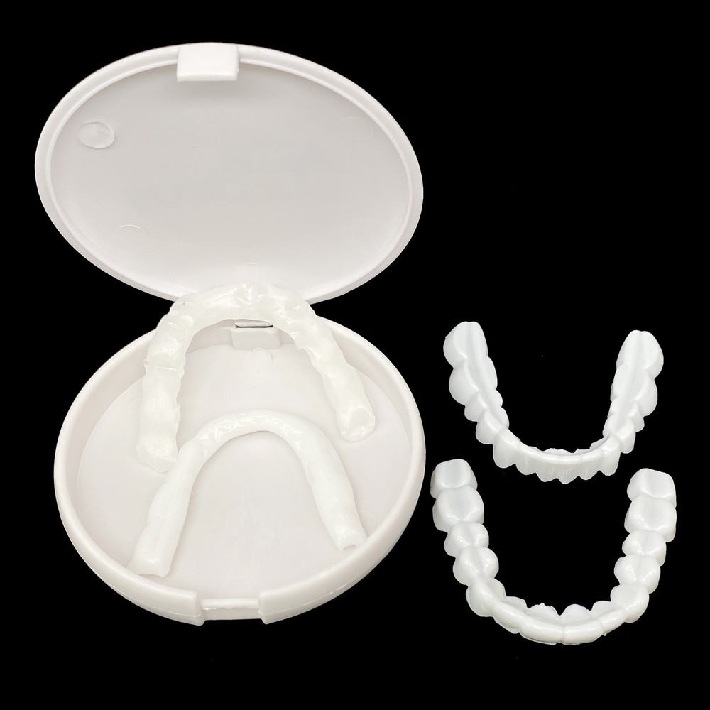 Upper + Lower False Teeth Dental Veneers Denture Tooth Cover Set