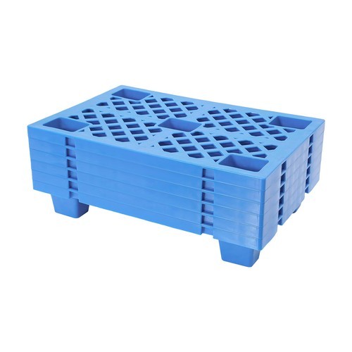 6-Piece Interlocking Plastic Pallets for Efficient Warehouse Storage
