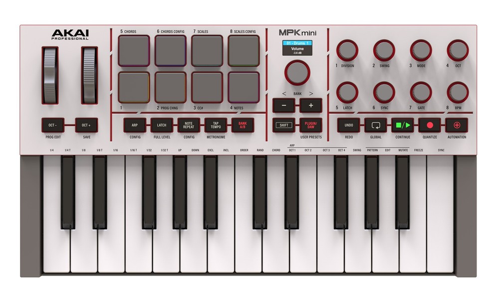 Akai Professional Mpk Mini 4 Compact Midi Controller (White)