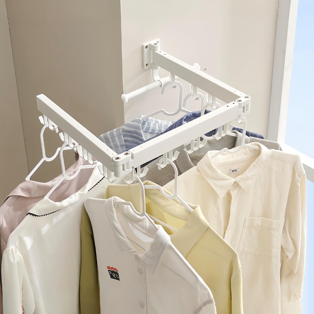 JOOM Clothes Drying Rack Wall Mounted,Folding Clothes Drying Rack,Retractable,Co