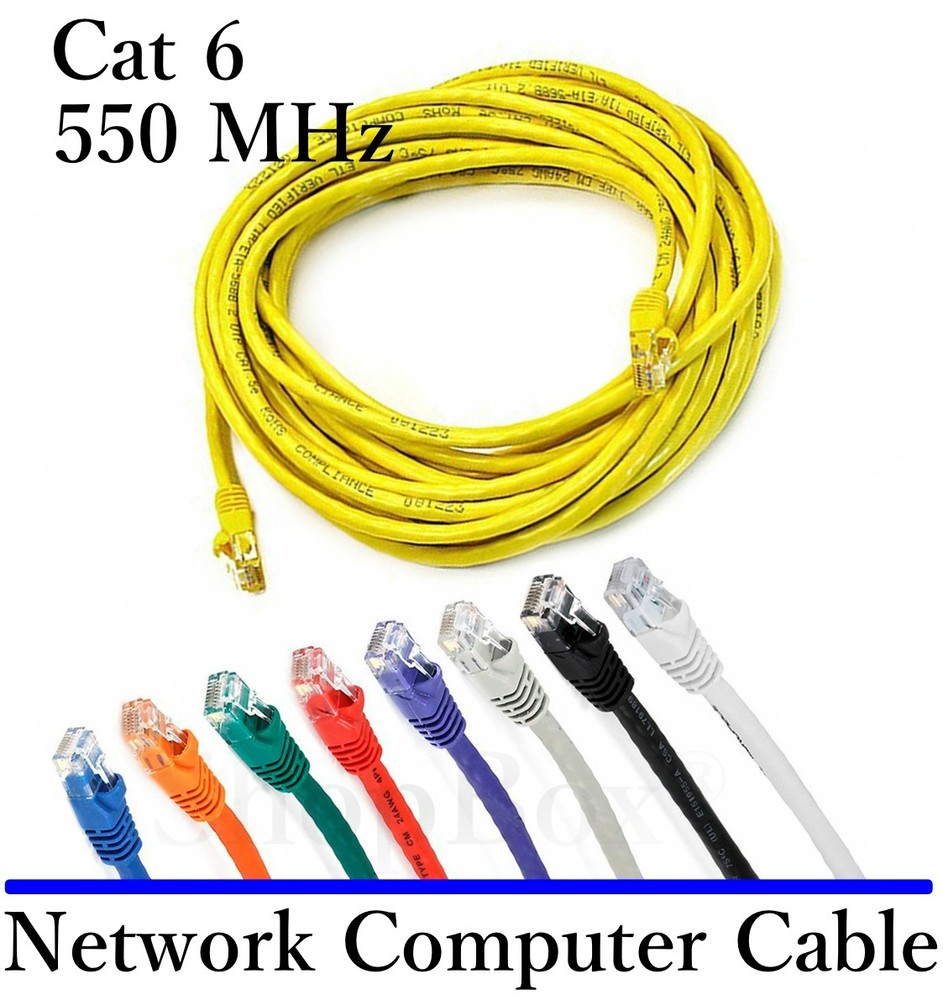 30 Foot Cat6 Ethernet Network Patch Cable for Computer Broadband Internet Router