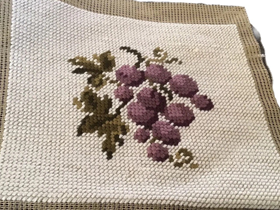 Finished Needlepoint Grapes