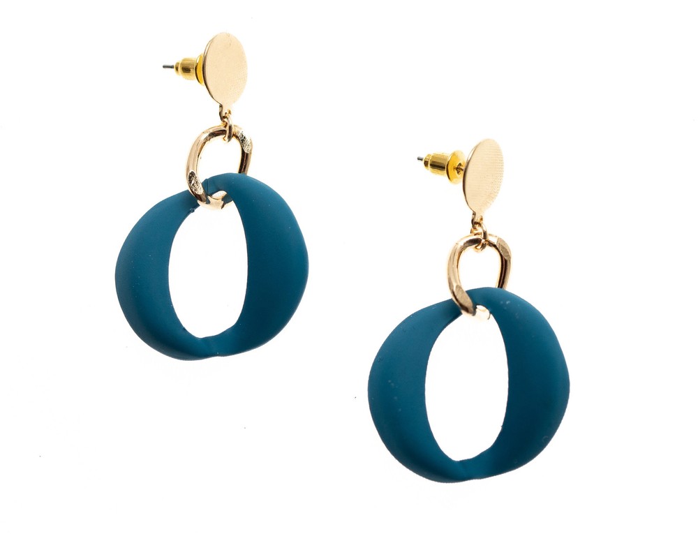 Post Circle Drop Color Earring