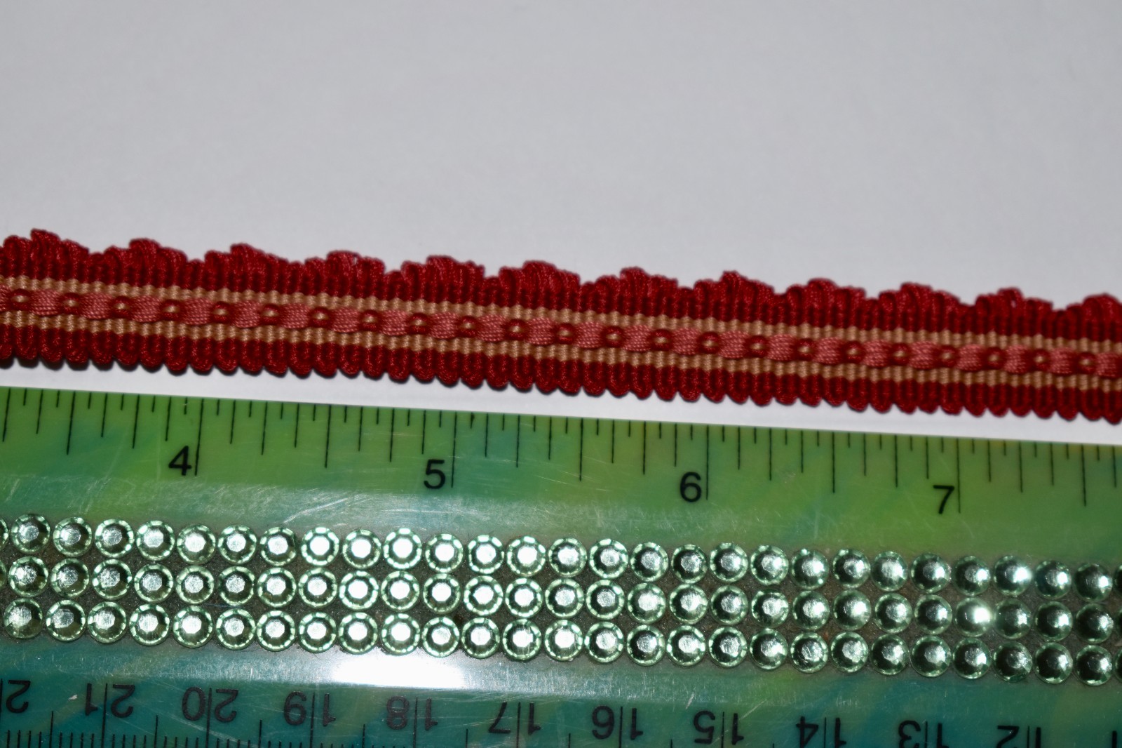 6.56 yds (4pcs=236") Samuel & Sons LANCASTER GIMP Red (Dark Red) 1/2"wide Trim