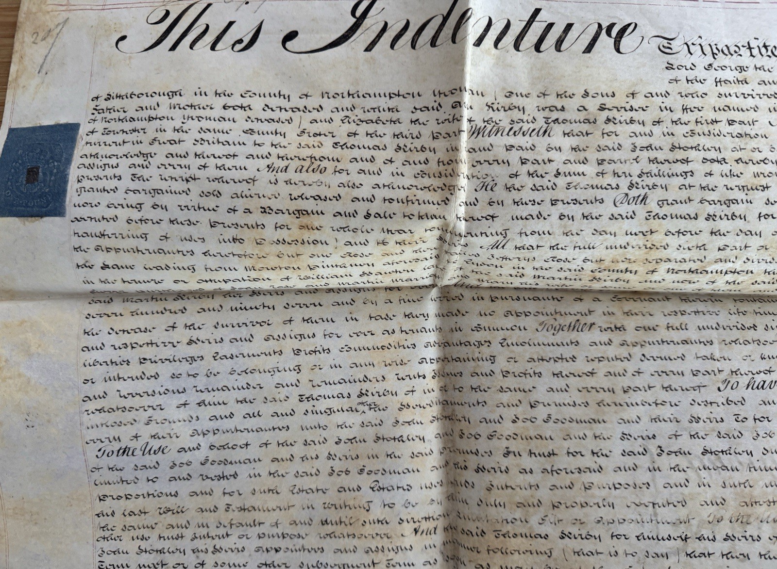 Indenture Deed Manuscript 1813 Vellum Legal Document Multiple Wax Seals Large