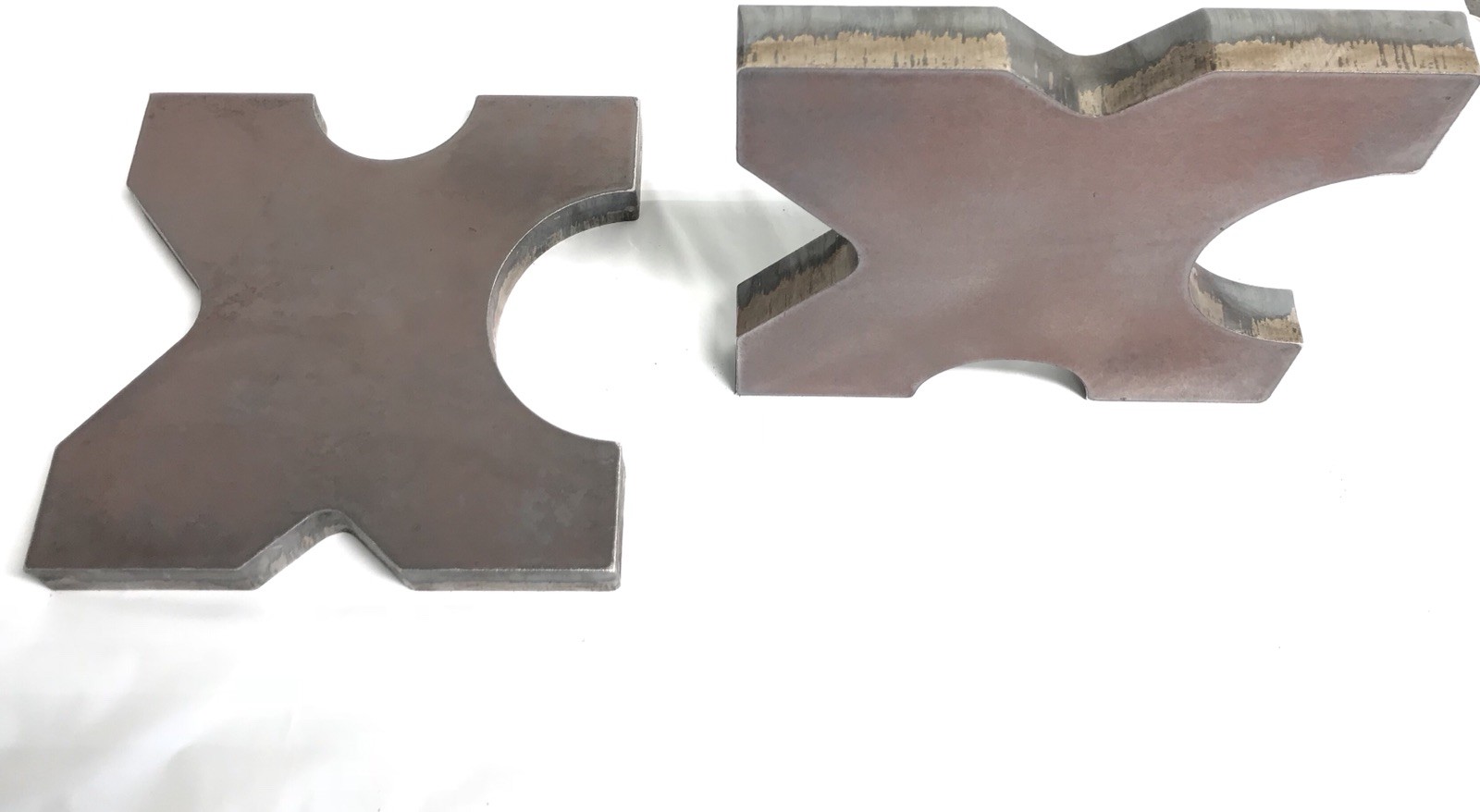 20 TON STEEL SHOP PRESS BED PLATES, H-Frame Arbor 4 notch 1"X 5"X 5" Set