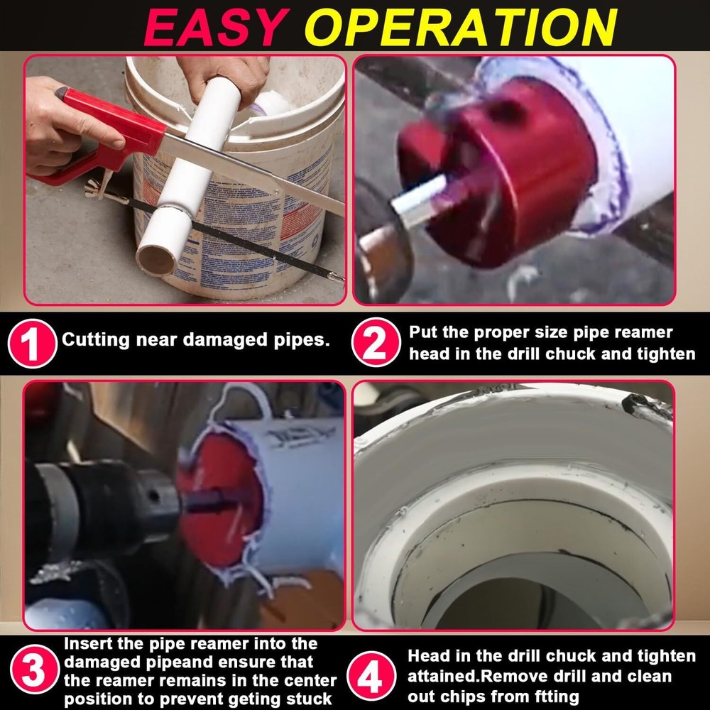 Plastic Pipe Fitting Reamer Plumbing Tool for SCH40 PVC, ABS, CPVC Socket Saver