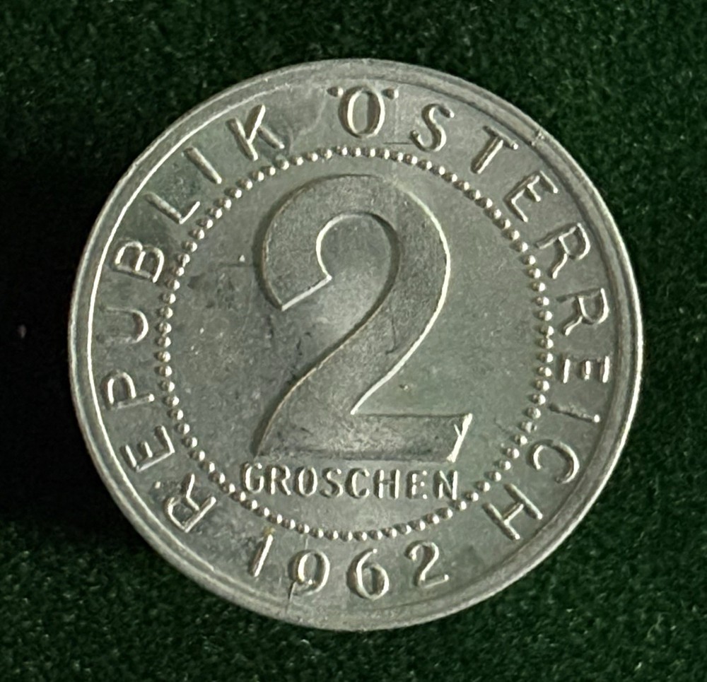 1962 2 Groschen Austria Uncirculated Excellent Condition