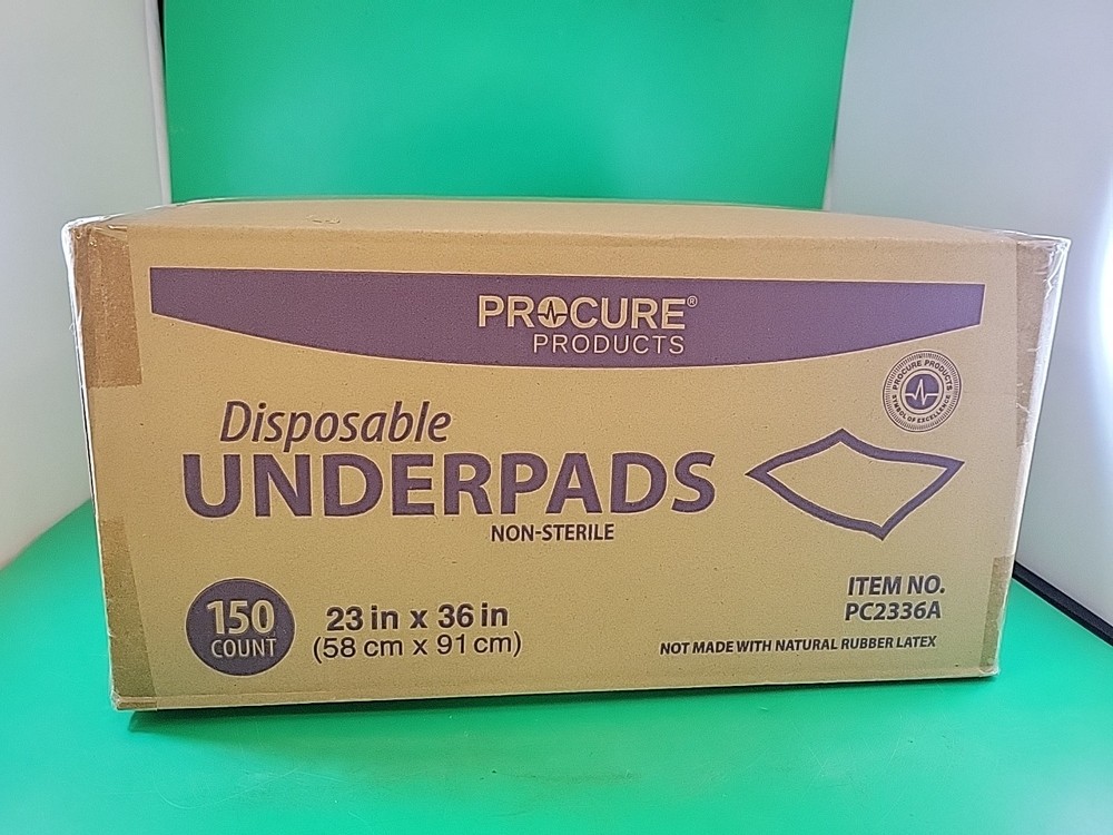 PROCURE PRODUCTS DISPOSABLE UNDERPADS 150 count 23" X 36''