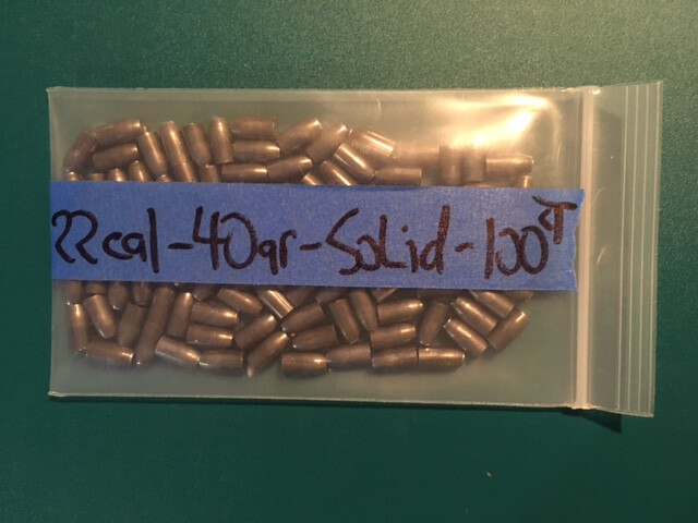 22 CAL SLUG / PELLETS - DIMPLE NOSE SOLID  40 GRAINS 100 COUNT