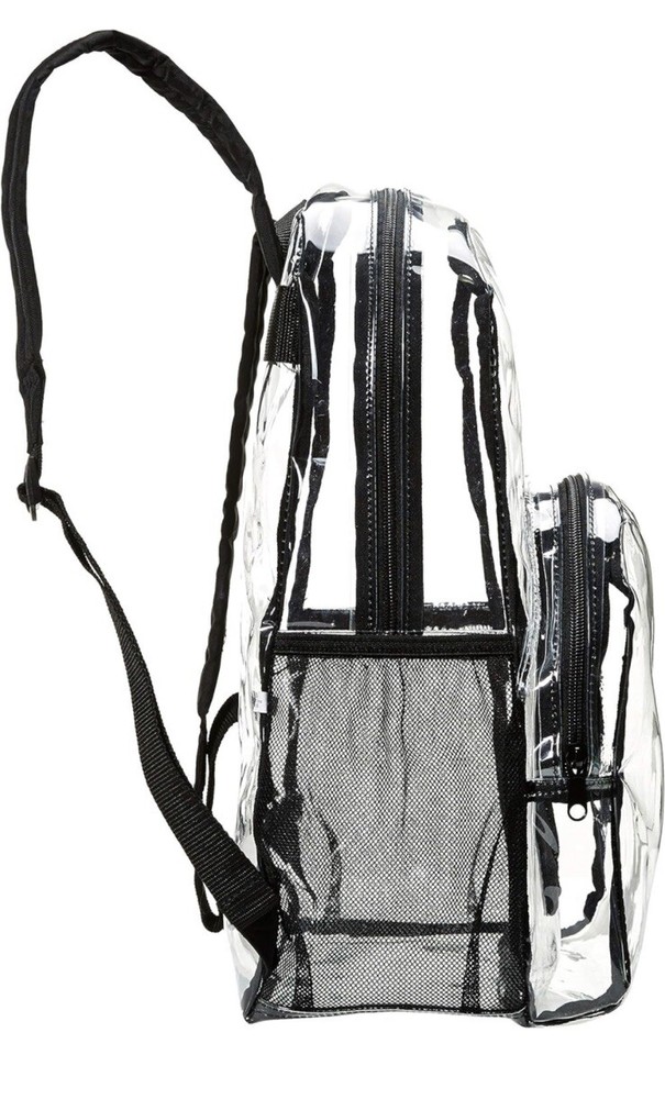 Clear 3 Compartment Double Strap Backpack