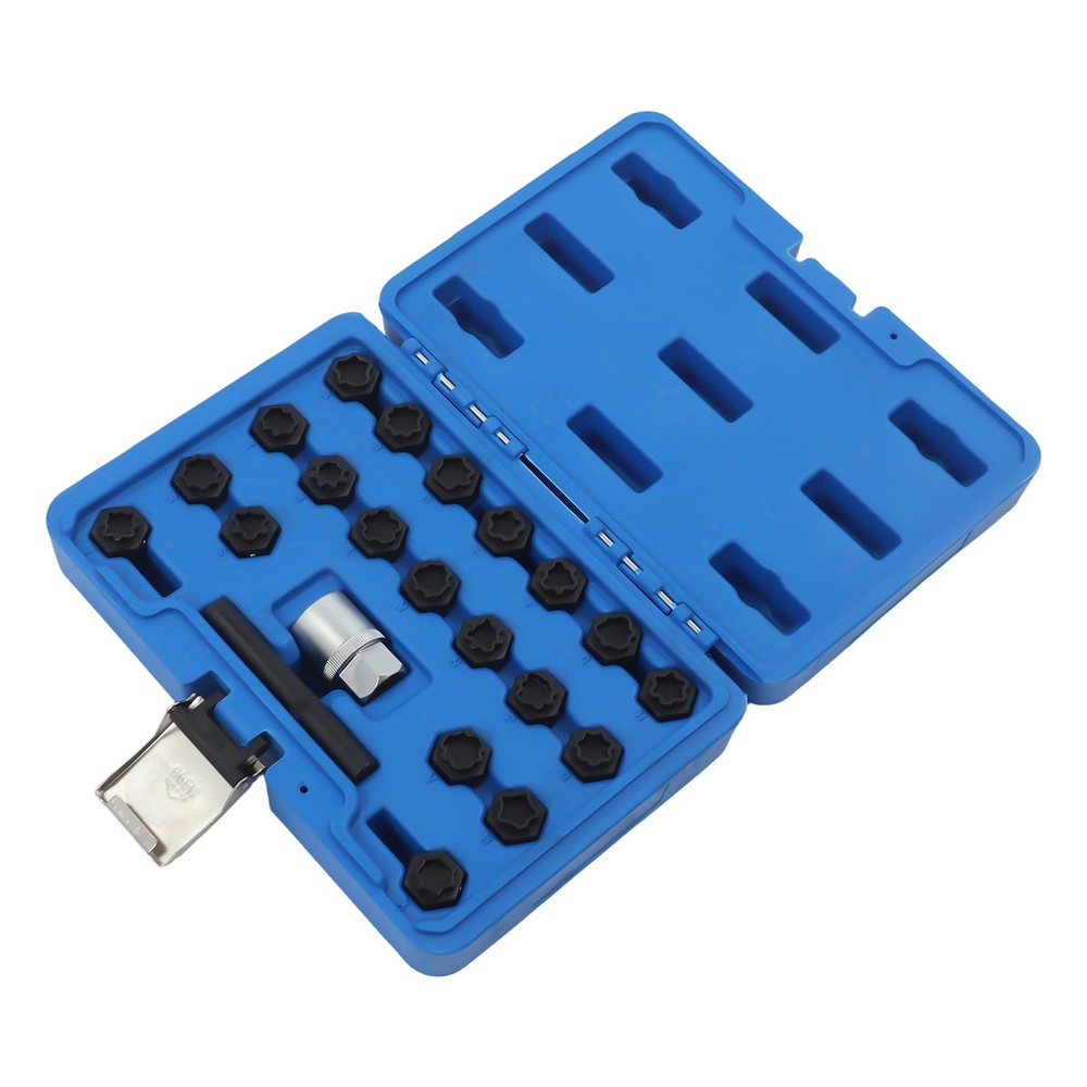 22pcs Universal Wheel Locking Key Socket Wheel Rim Lug Nut Master Removal Tool