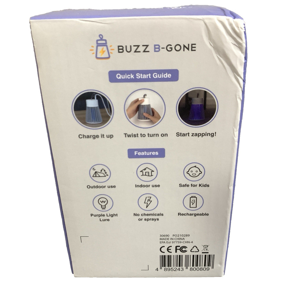 Buzz B-Gone ZAP BuzzBGone Bug Zapper Portable Kill Mosquitoes USB Rechargeable!