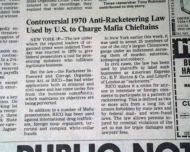 COMMISSION CASE New York MAFIA Crime Bosses Indictments Photos 1985 Newspaper