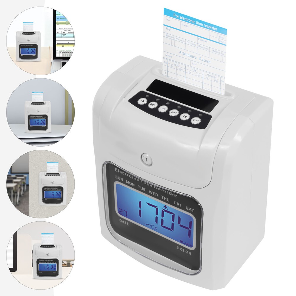 LCD Scanner Employee Attendance Machine Time Clock Staff Check In &Out Machine